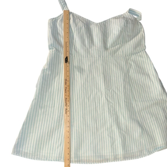 Gap Blue Striped Linen Sundress Fit & Flare Womens Sz 20 Preppy Summer Nautical - Picture 8 of 10